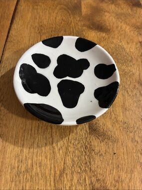 Cow Print Ceramic Dish - Home Art